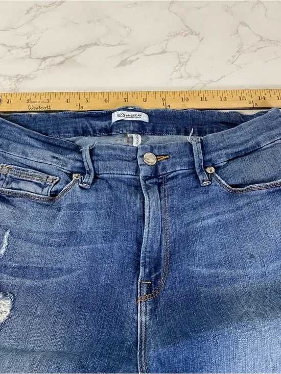 Good American Medium Blue Distressed Skinny Jeans - Picture 4 of 5